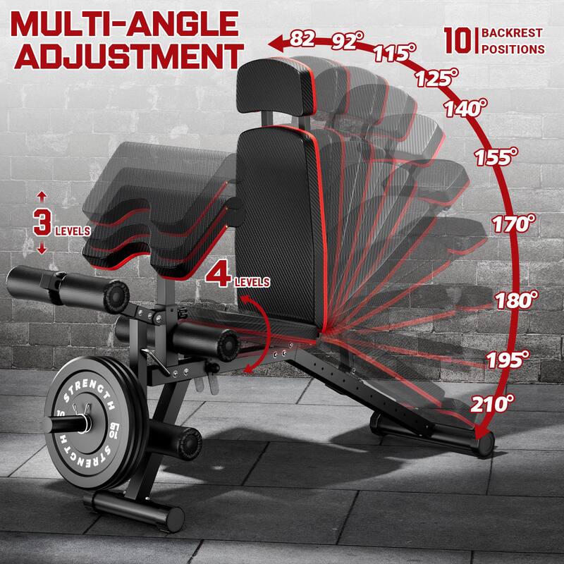 Weight Bench Workout Bench for Home Gym with Extended Headrest