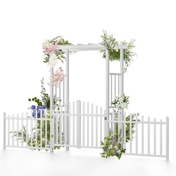 White Garden PVC Arbor with Gates and Fences - Bed Bath & Beyond