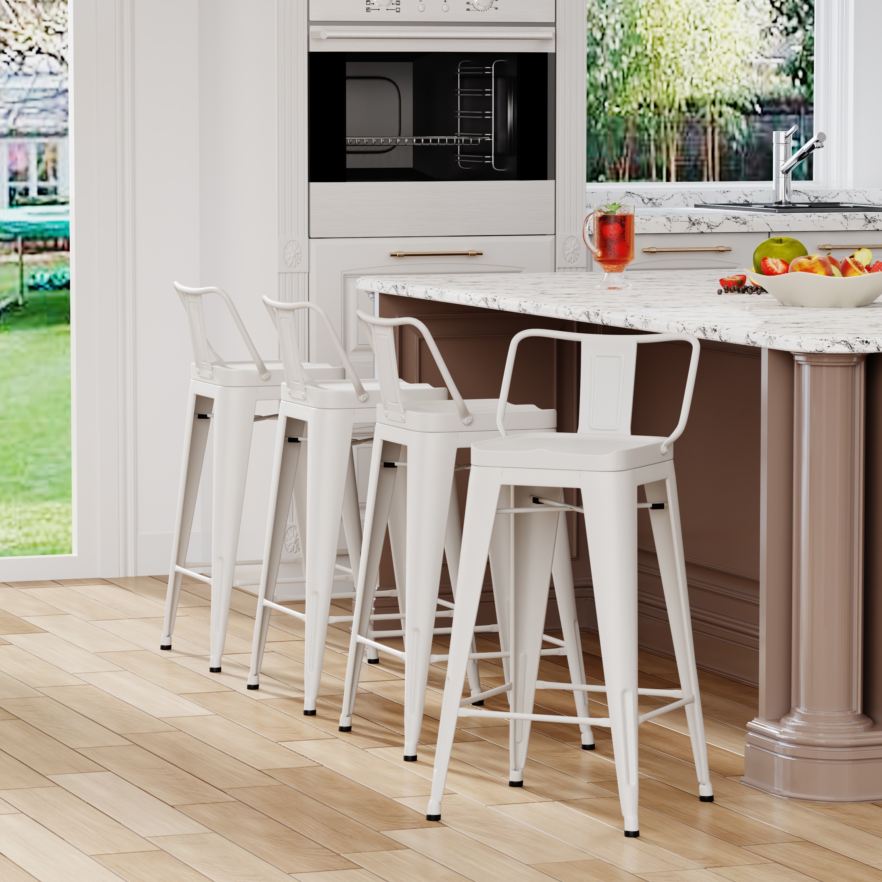 White metal hotsell counter height stools