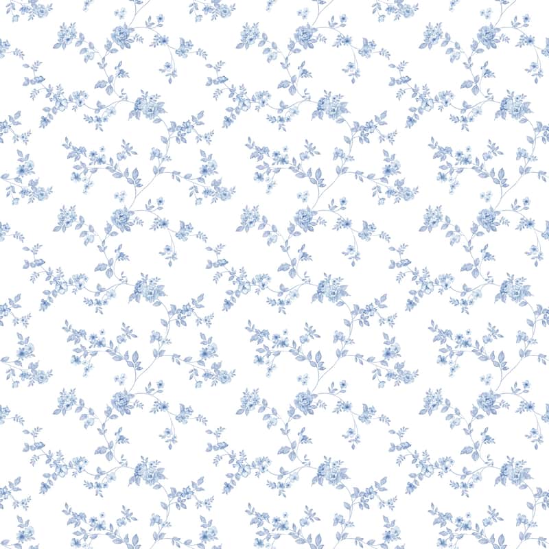 Galerie Wallcoverings Small Prints Delicate Floral Non-woven Matte Wallpaper Roll - 33-feet long x 21-inches wide - Blue