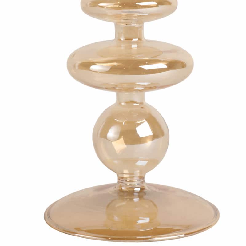 Modern Bubble Glass Candle Holder with Rounded Accent Base