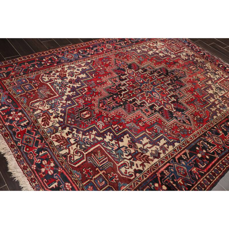 Hand Knotted Rust,Red Persian Wool Traditional Oriental Area Rug (6x9) - 6' 4'' x 8' 8''