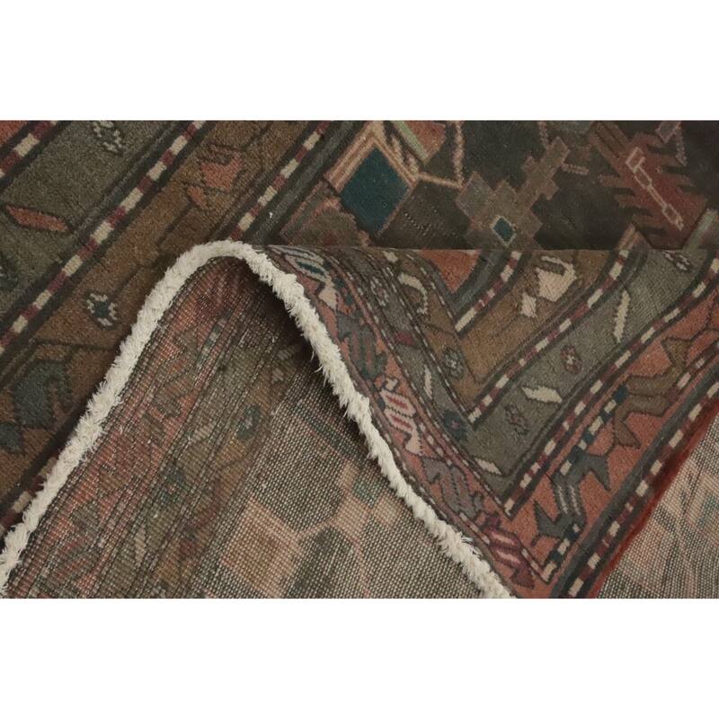 Hand Knotted Oriental 100% Wool Carpet Traditional Tribal Greys & Charcoal Ardebil Area Rug - 8' 11'' X 4' 8''