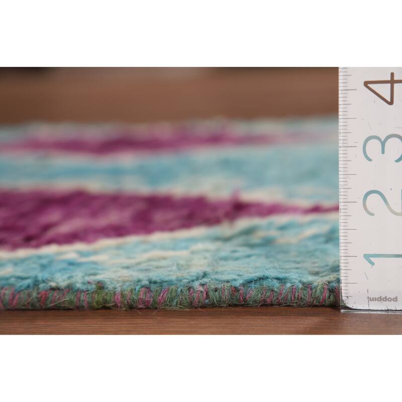 Geometric Moroccan Accent Rug Hand-Knotted Wool Carpet - 2'10" x 5'4"