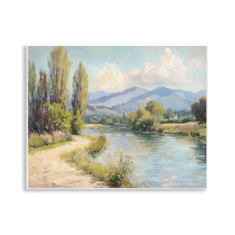 Stupell Along The Mountain River Wall Plaque Art Design By Petal Prints Design - 14 x 11