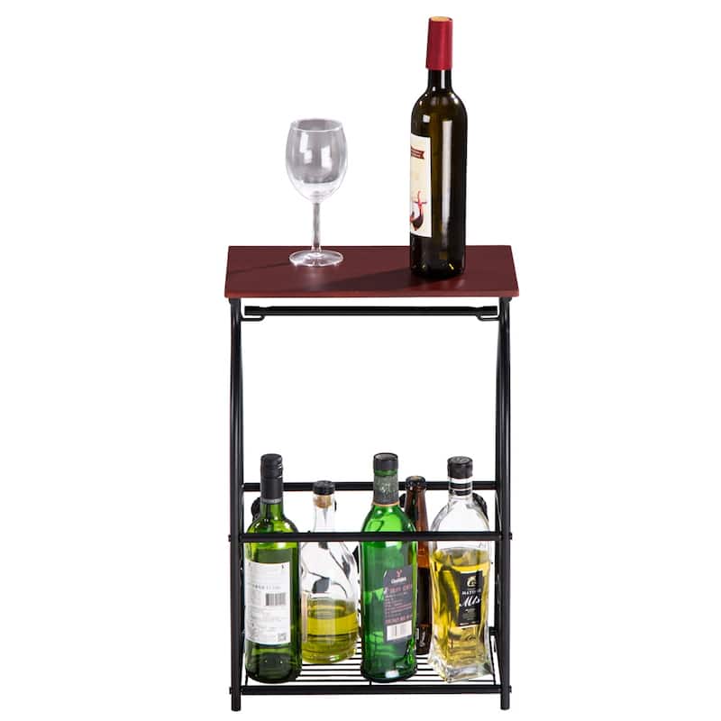 ofa Side Snack Table with Storage Basket at the Bottom,End Table