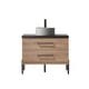 preview thumbnail 37 of 79, Trento Bath Vanity with Sintered Stone Top with Concrete Sink (R) 36 in. - North American Oak-No Mirror