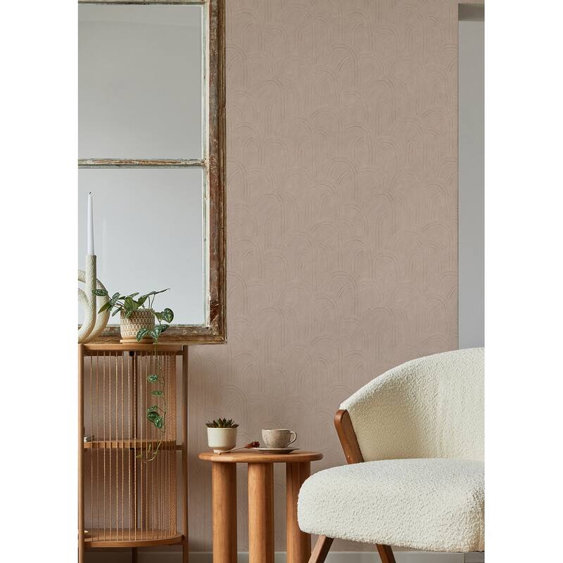 Sarah + Ruby Cabo Pink Rippled Arches Wallpaper