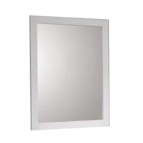 Fine Lined Transitional Mirror, White