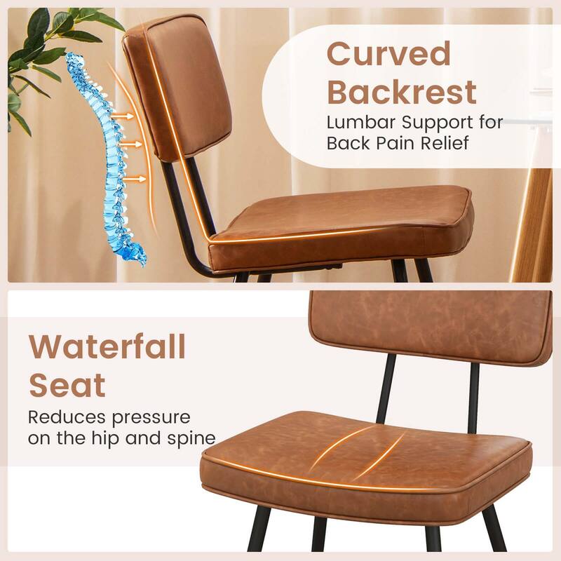 Costway Dining Chairs Set of 2 with PU Leather Cover Filled Sponge - See Details