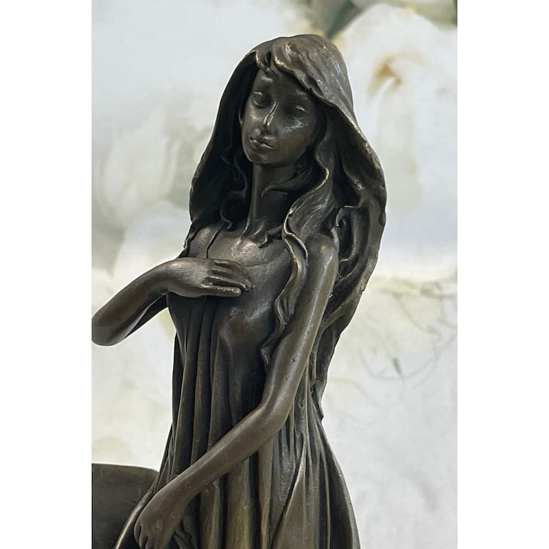 Gaia Earth Mother Female Figure Bronze Statue Sculpture Signed Original 11 Inches X 6 Inches