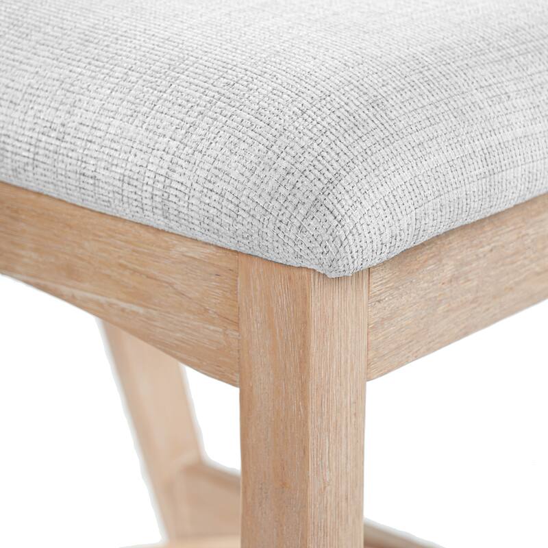 Christopher Knight Home - Mid-Century Upholstered Wooden Counter Stools - 27" Seat Height Bar Stools with Back, Set of 2