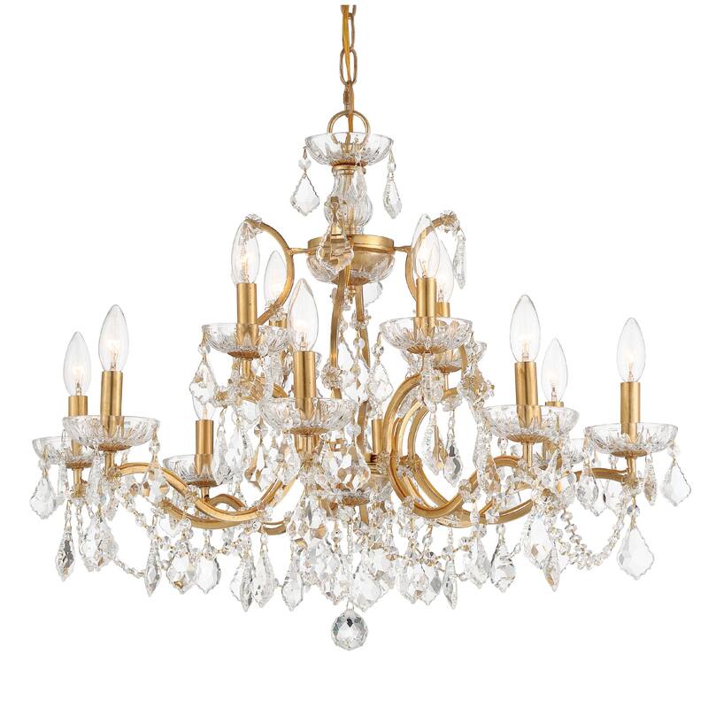 Crystorama Lighting Group 4456-CL-MWP Filmore 12 Light 29" Wide Clear - Antique Gold