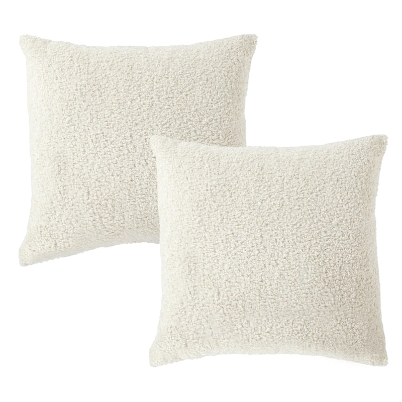 Sorra Home Indoor Soft-Textured Knife Edge Square Pillows (Set of 2)