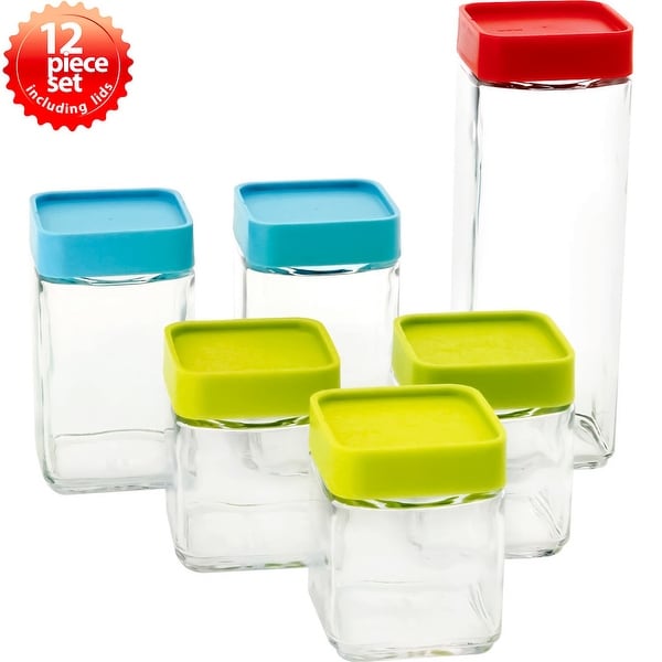 Glasslock 12-Piece Block Square Canister Set