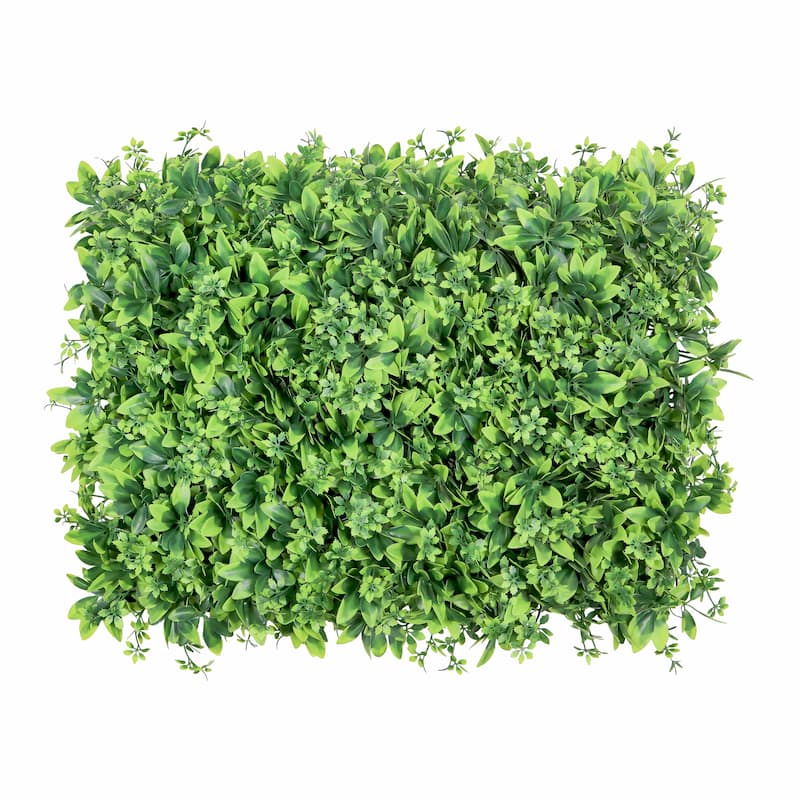 Set of 4 Artificial Schefflera Ivy Mixed Leaf Greenery Wall Panel Hedge Mat Backdrop Privacy Screen - 24" L x 16" W x 4" DP