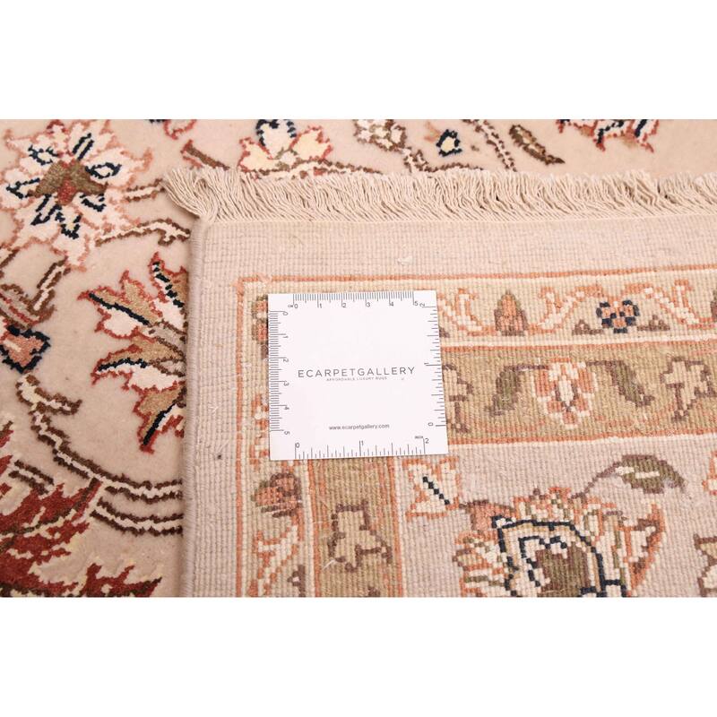 ECARPETGALLERY Hand-knotted Mirzapur Beige Silk, Wool Rug - 5'8 x 7'10