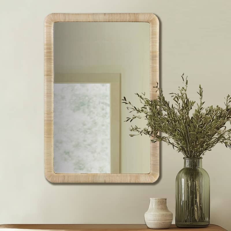 INK IVY Nova Natural Rattan Rectangle Wall Mirror