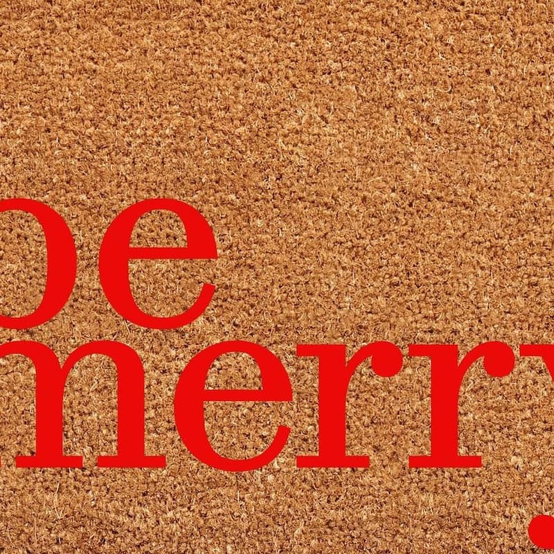 HomeRoots 17" X 29" Brown And Red Christmas Outdoor Coir Door Mat - 17.00' X '29.00