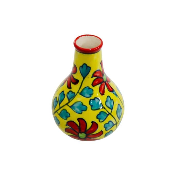 Home&Manor Small Ceramic Flower Holder Multicolor