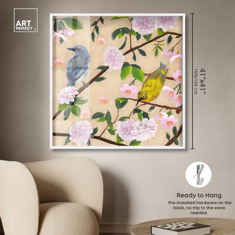 Birds Cuddle Shadowbox by Art Remedy
