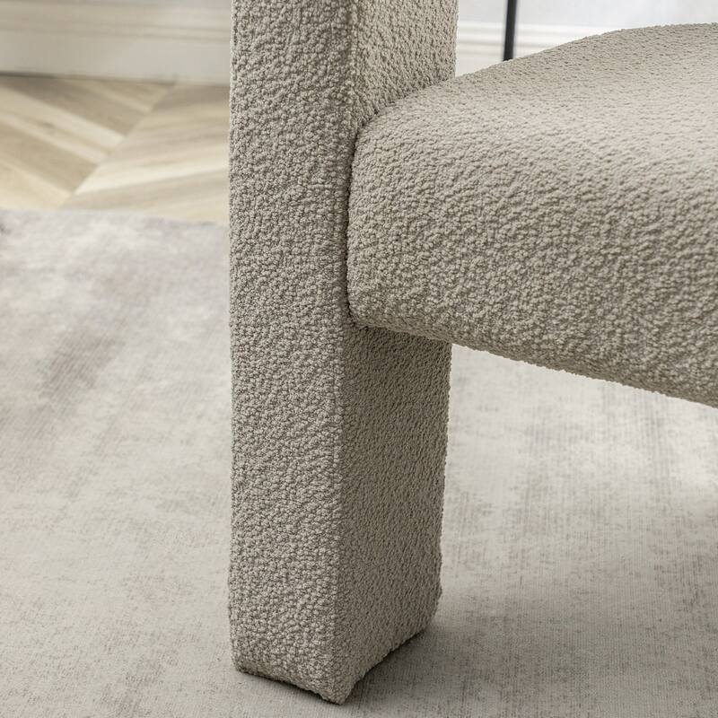 KINWELL 28" Wide Boucle Upholstered Square Armchair