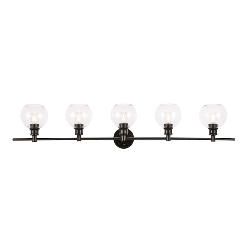 Elegant Lighting Collier 5 Light 47" Wide Bathroom Vanity Light with - Black