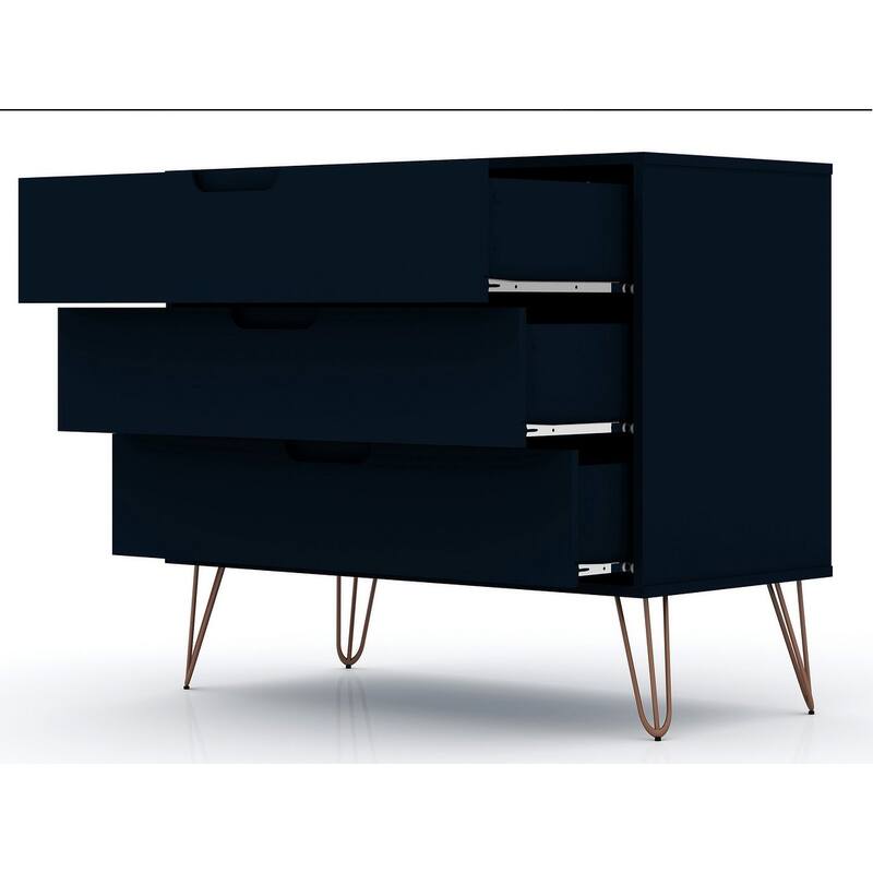Manhattan Comfort Rockefeller 3-Drawer Dresser (Set of 2)