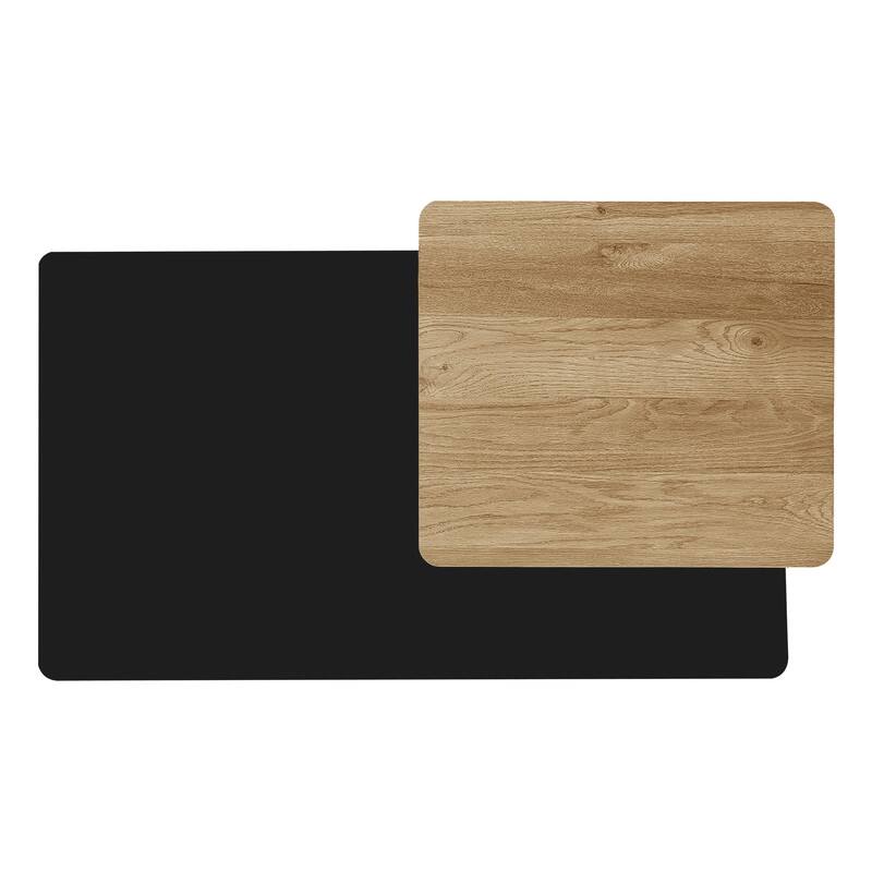 Set of 2 Modern Farmhouse Nesting Coffee Tables, Wood Finish Rectangle Living Room & Sofa Side Tables