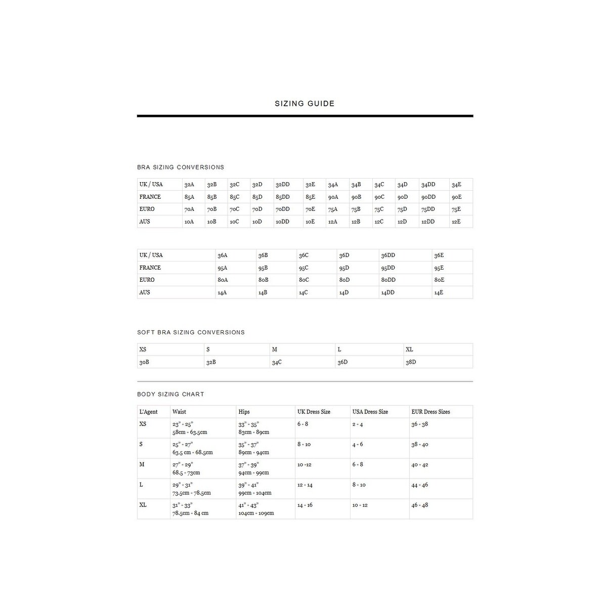 Таблица размеров agent provocateur одежда. Hubei xinrunde chemical industry co. Sizing agent. Sizing agents. Sizing agents.