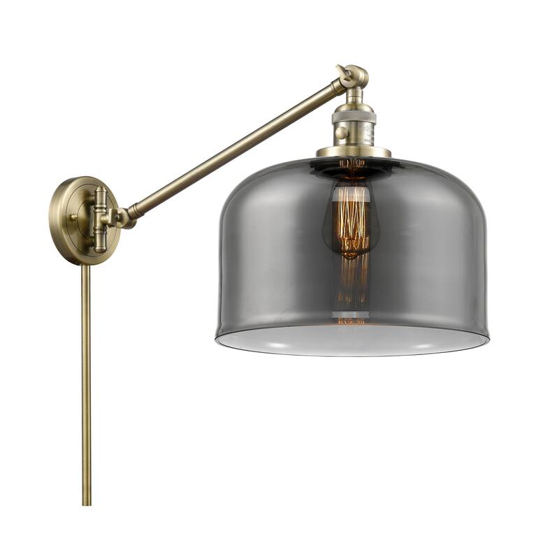 Innovations Lighting X-Large Bell Single Light 13" Tall Bathroom - Antique Brass / Smoked