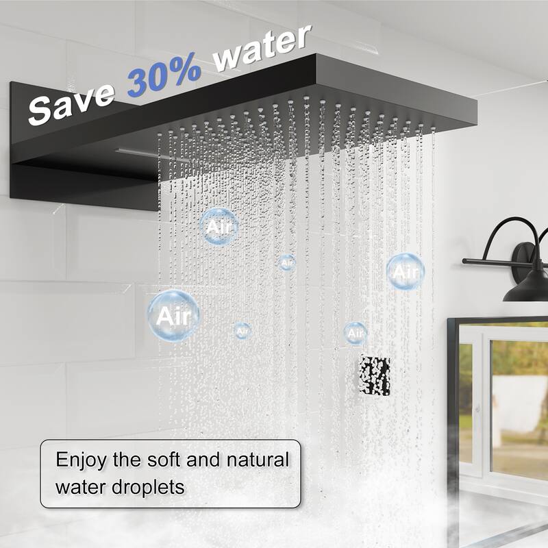 GIVINGTREE Deluxe 22" Wall Mounted Waterfall Rain Shower System (valve Included)