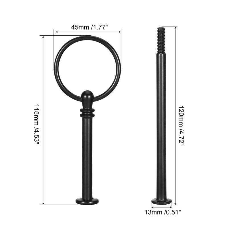 Cake Tray Stand Handle Cupcake Dessert Plate Hardware Fitting Holder Rod Stand Handle, 3-Tiers - Black - 1 Set