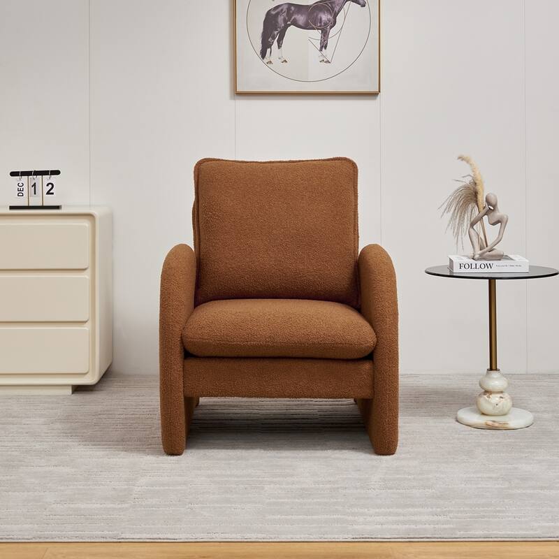 Modern Sherpa Upholstered Accent Chair