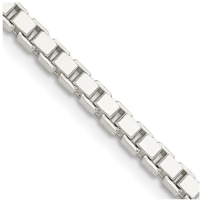 Curata 925 Sterling Silver 3.00mm Box Chain Necklace for Men Options: 20 22 24 30