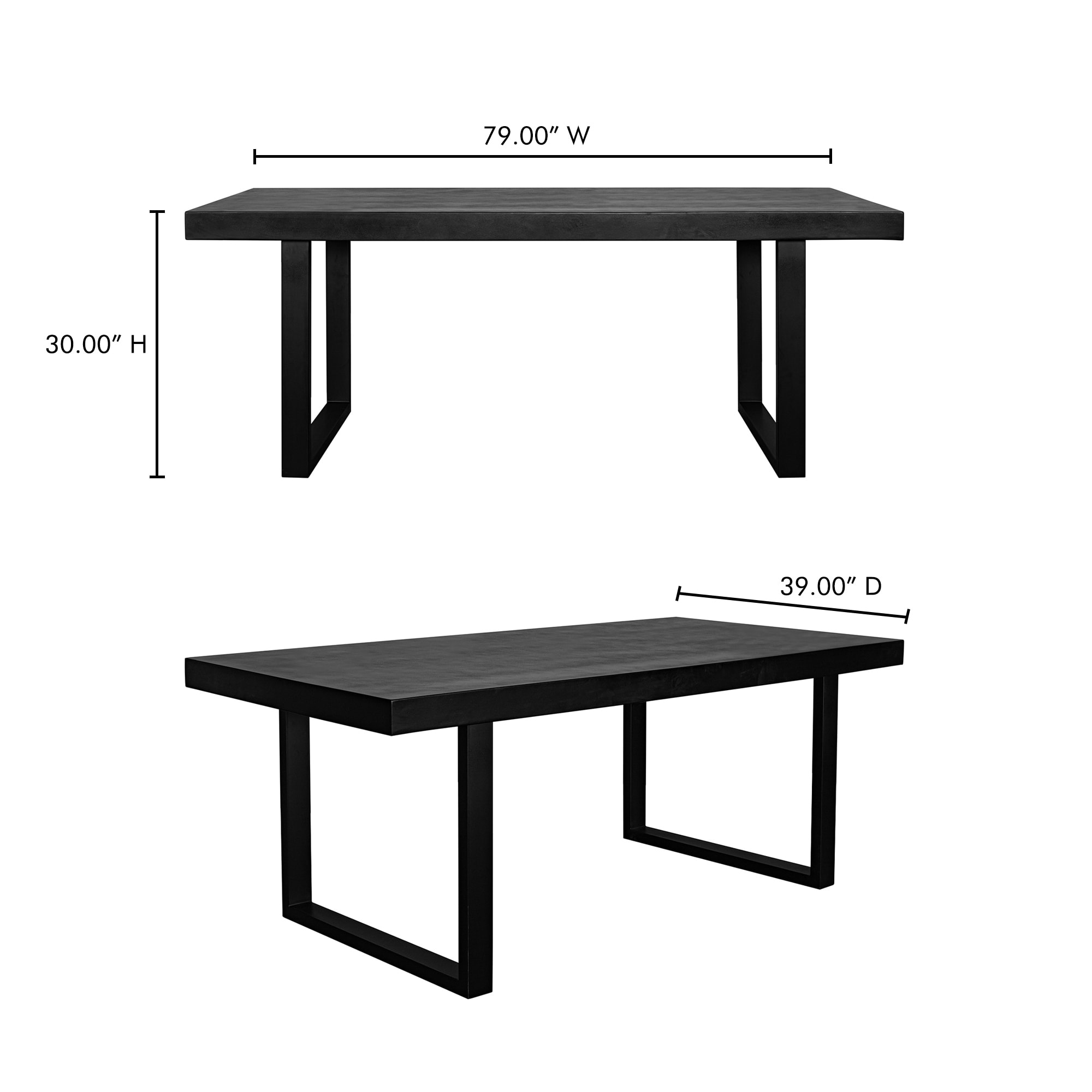 Aurelle Home Grey Concrete Outdoor Contemporry Modern Dining Table