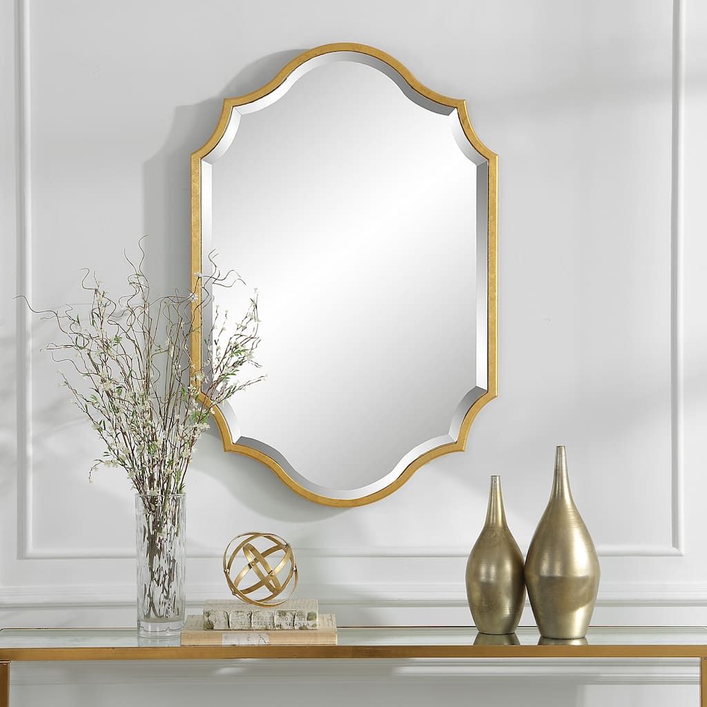 Porch & Den Gold Arabesque Decorative Wall Mirror