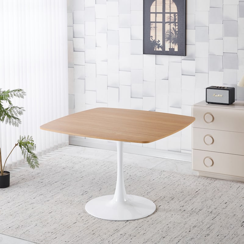 42.12 inch Modern Dining Table - Easy Assembly & Sturdy Metal Legs