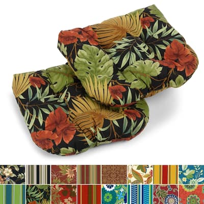 19-inch Rounded Back Indoor/Outdoor Chair Cushions (Set of 2) - 19" x 19"