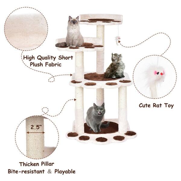 Shop Gymax 42 Cat Tree Kitten Pet Furniture Multi Level Climb