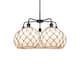 Option Matte Black / White Glass with Brown Rope