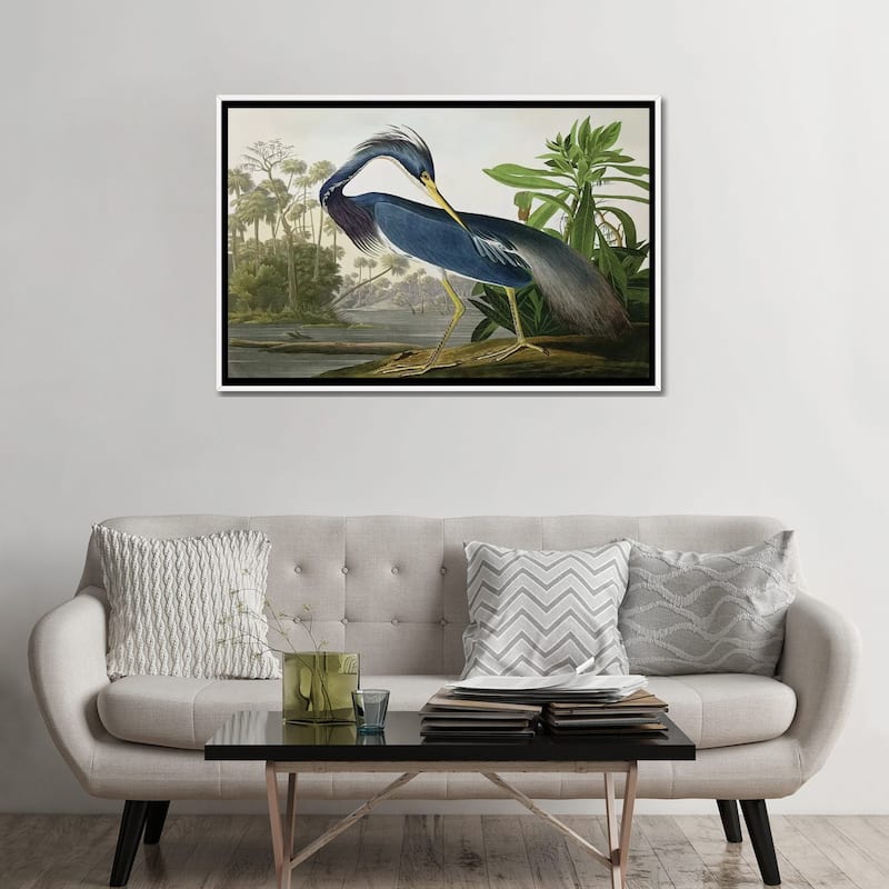 iCanvas "Louisiana Heron" by John James Audubon Framed Canvas Print