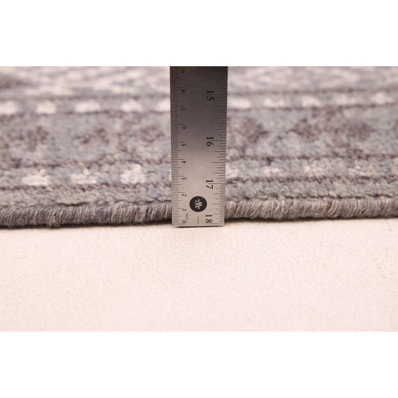 ECARPETGALLERY Hand-knotted Tangier Grey Viscose, Wool Rug - 5'3 x 7'8