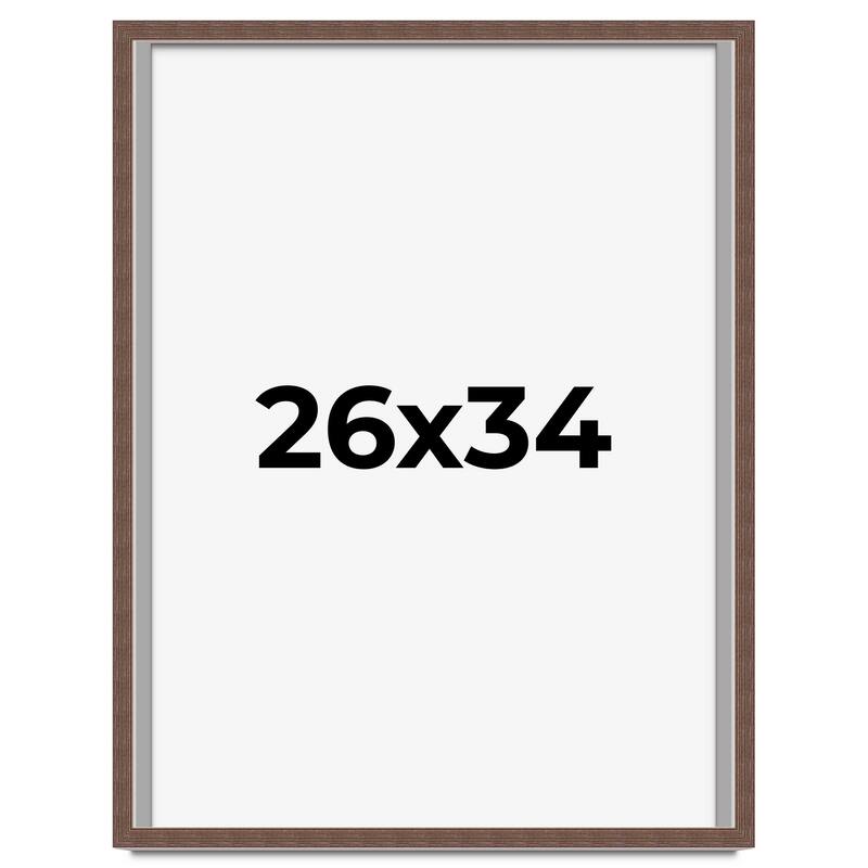 26x34 Shadow Box Frame Brown | 1.125 inches Deep Real Wood Rustic