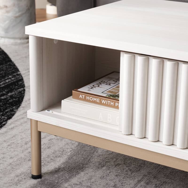 SAFAVIEH Lylia 2-Door Storage Coffee Table - 43.7 in. W x 21.5 in. D x 15.4 in. H