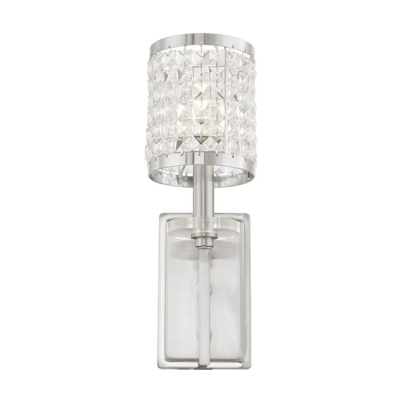 Livex Lighting 1-Light Brushed Nickel Wall Sconce, 50561-91 - 5" W 15" H 6.5" EXT