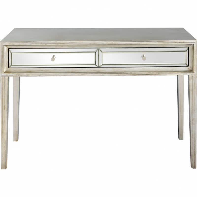 HomeRoots 48" Silver Mirrored Glass Console Table - 48.00 in. x 31.20 in. x 16.80 in.