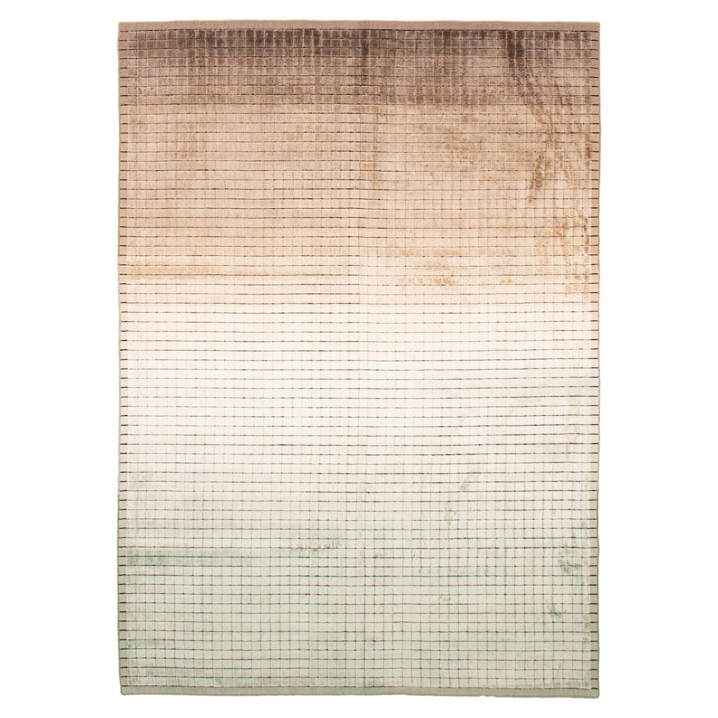 ECARPETGALLERY Hand Loomed Elysian Brown, Green Viscose Rug - 6'8 x 9'5