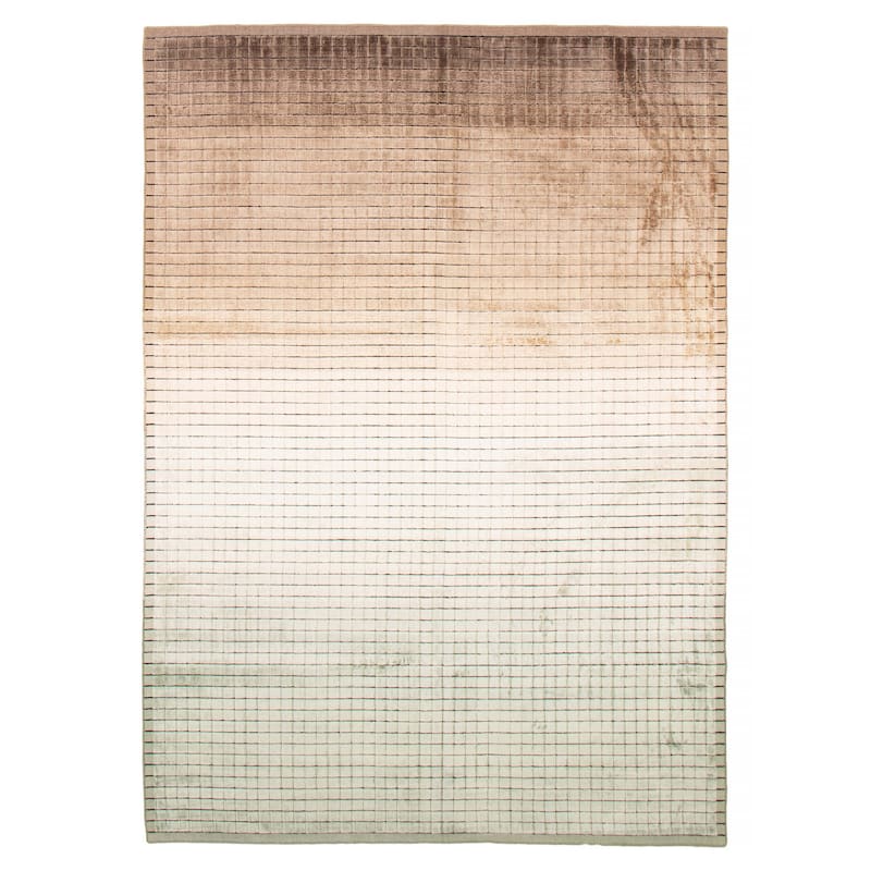 ECARPETGALLERY Hand Loomed Elysian Brown, Green Viscose Rug - 6'8 x 9'5 - Brown/ Light Green - 6'8 x 9'5