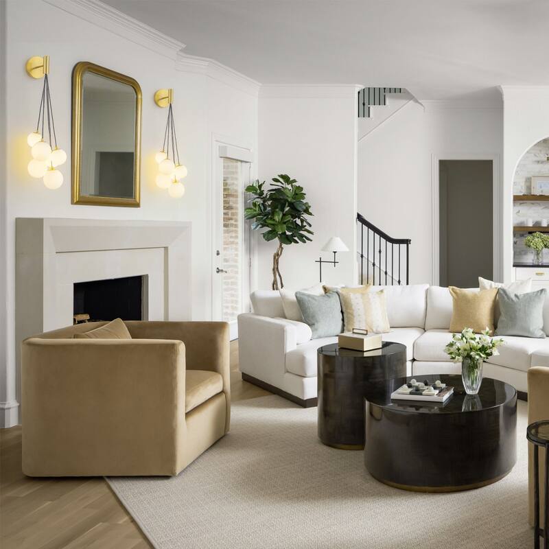 6-Light Hanging Milky Glass Globe Wall Sconce Modern Living Room